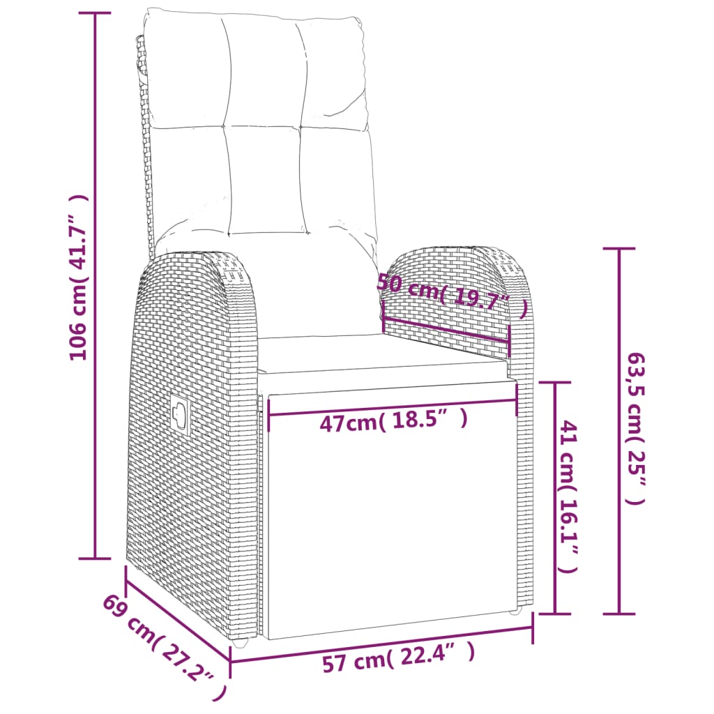 vidaXL 9-tlg. Garten-Essgruppe mit Kissen Schwarz Poly Rattan