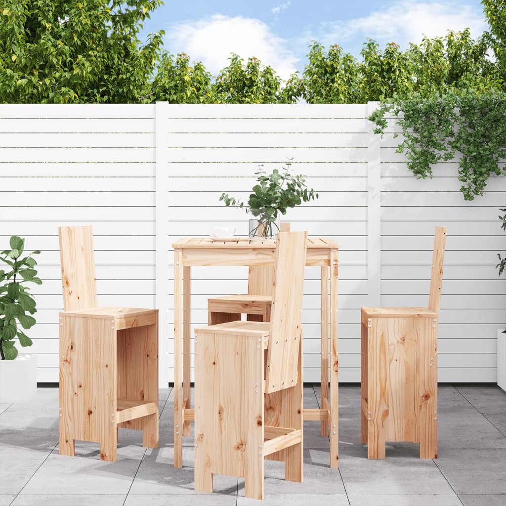 vidaXL 5-tlg. Gartenbar-Set Massivholz Kiefer