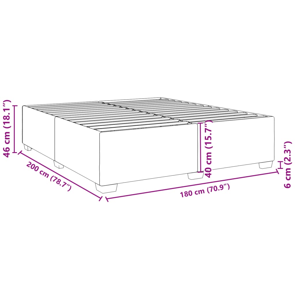 vidaXL Bettgestell Schwarz 180x200 cm Kunstleder