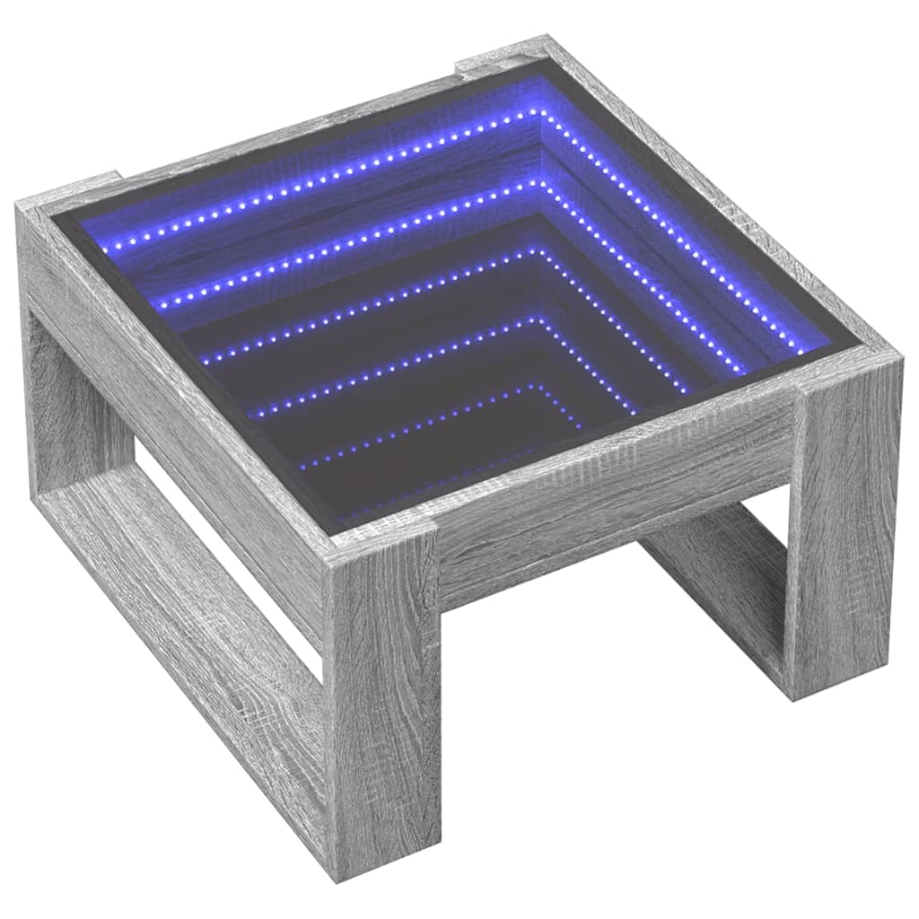 vidaXL Couchtisch mit Infinity-LED Grau Sonoma 50x53x30 cm