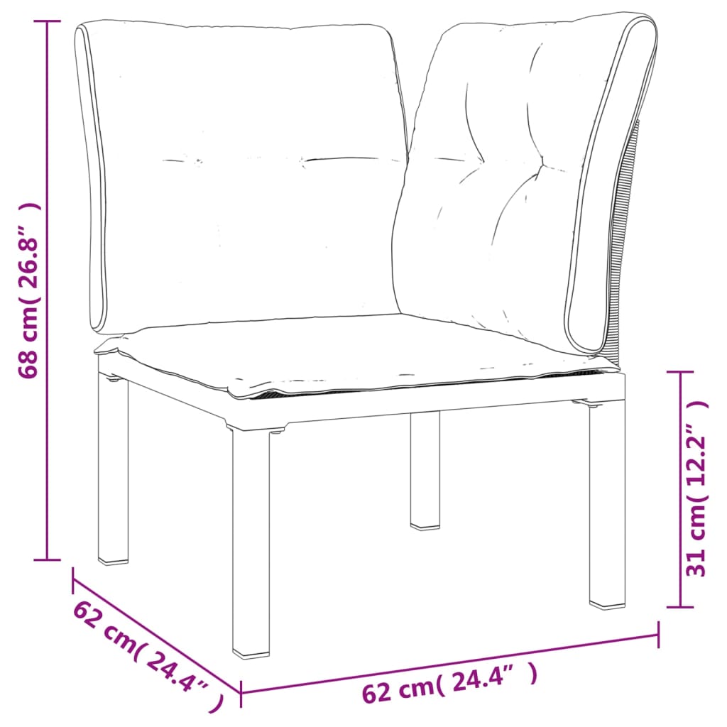 vidaXL 8-tlg. Garten-Lounge-Set Schwarz und Grau Poly Rattan