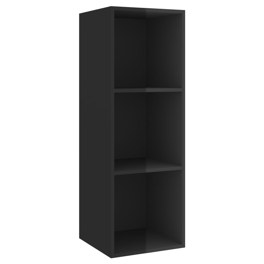 vidaXL 3-tlg. TV-Schrank-Set Hochglanz-Schwarz Holzwerkstoff