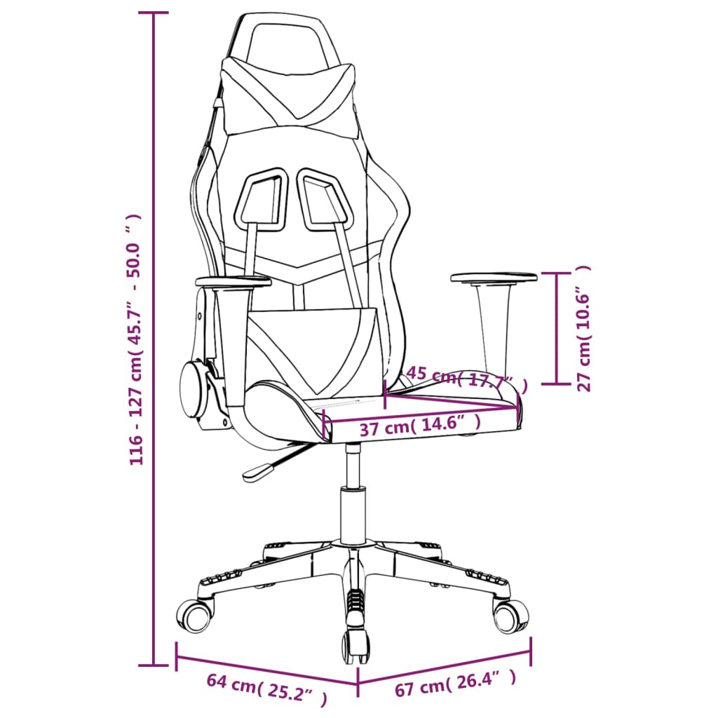 vidaXL Gaming-Stuhl Schwarz und Tarnfarben Kunstleder