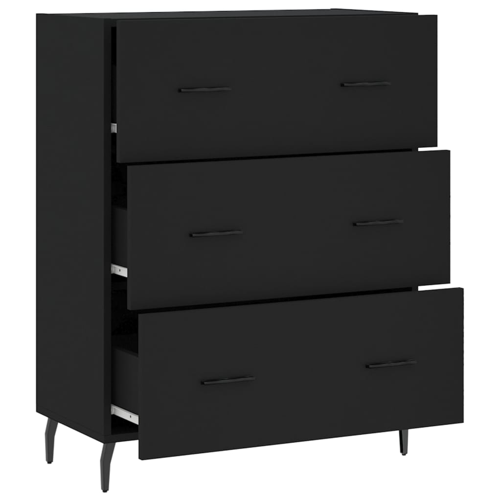 vidaXL Sideboard Schwarz 69,5x34x90 cm Holzwerkstoff