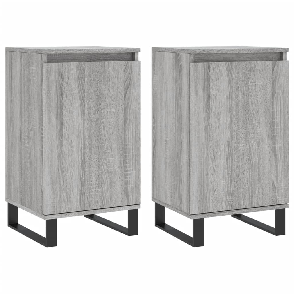 vidaXL Sideboards 2 Stk. Grau Sonoma 40x35x70 cm Holzwerkstoff