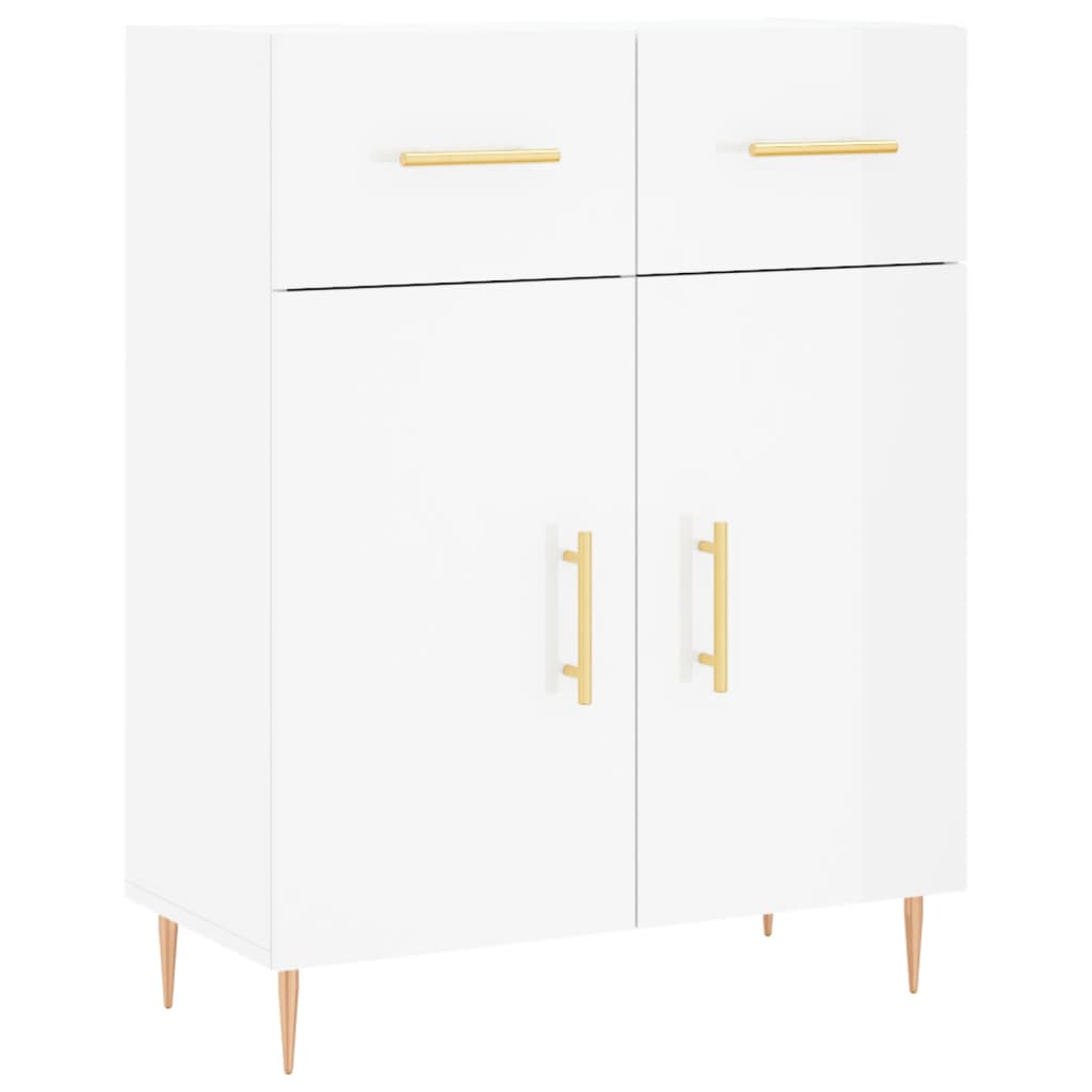 vidaXL Highboard Hochglanz-Weiß 69,5x34x180 cm Holzwerkstoff