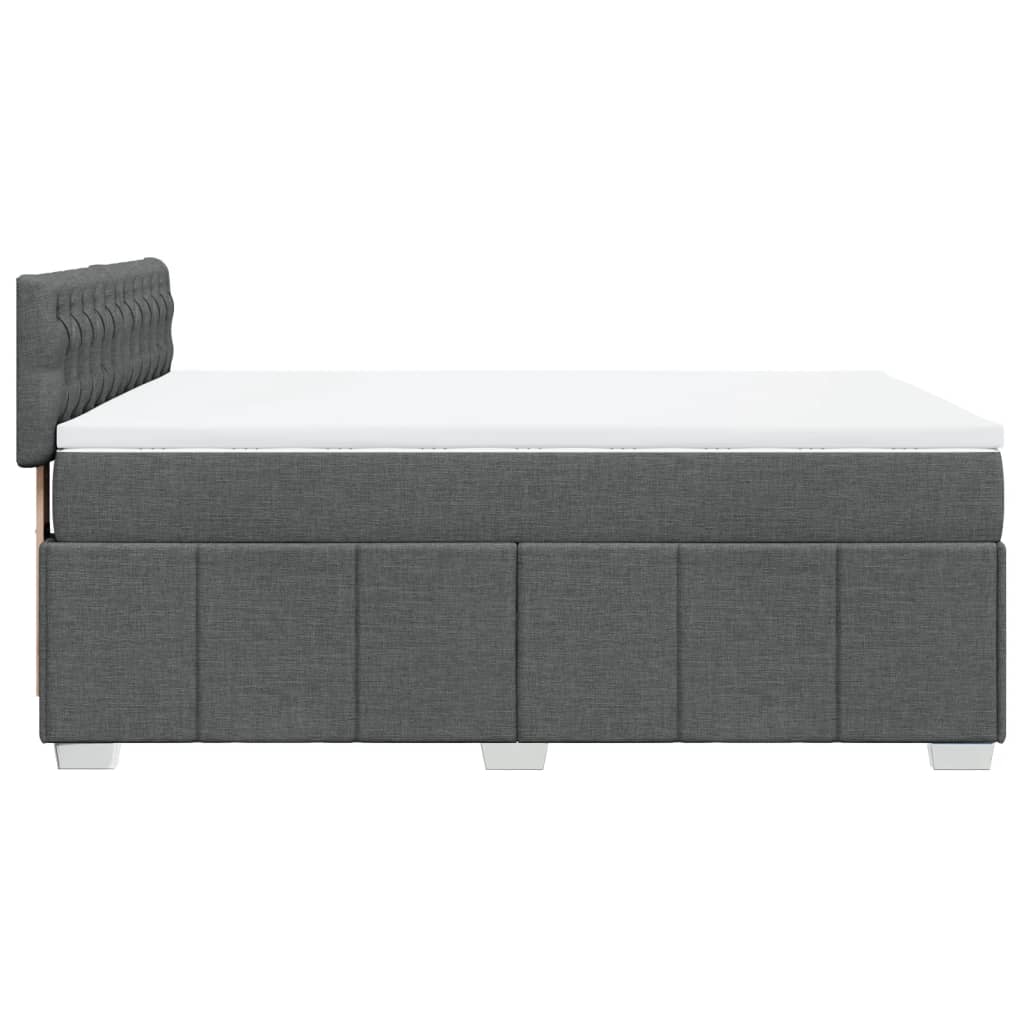 vidaXL Boxspringbett mit Matratze Dunkelgrau 140x200 cm Stoff