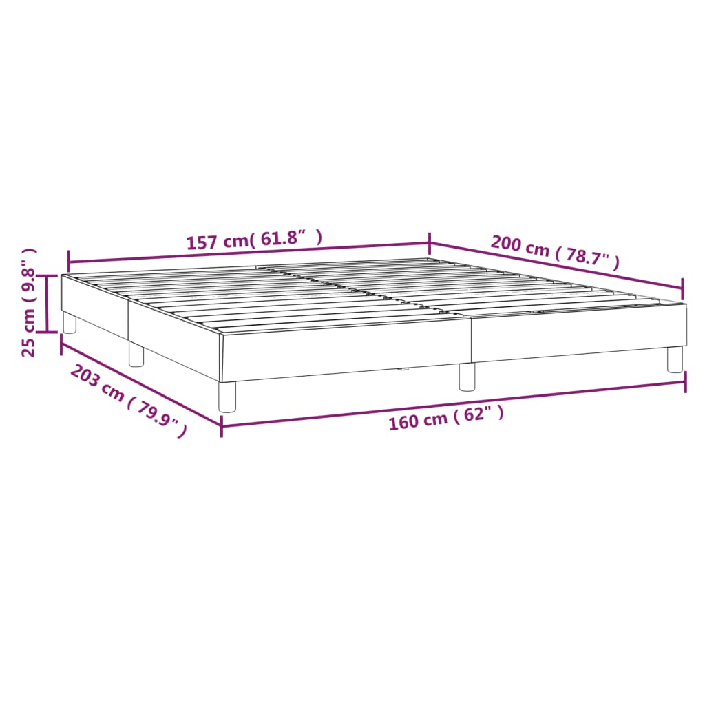 vidaXL Bettgestell ohne Matratze Creme 160x200 cm Stoff