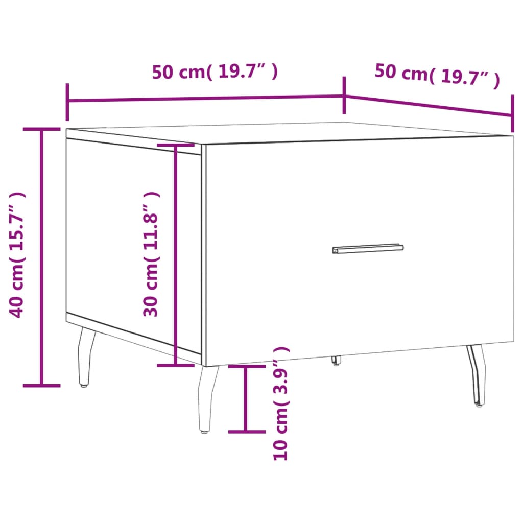 vidaXL Couchtische 2 Stk. Grau Sonoma 50x50x40 cm Holzwerkstoff