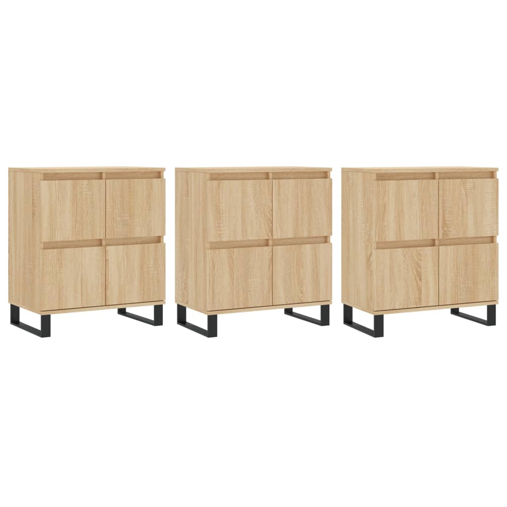 vidaXL Sideboards 3 Stk. Sonoma-Eiche Holzwerkstoff