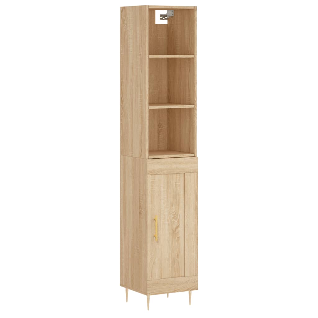 vidaXL Highboard Sonoma-Eiche 34,5x34x180 cm Holzwerkstoff