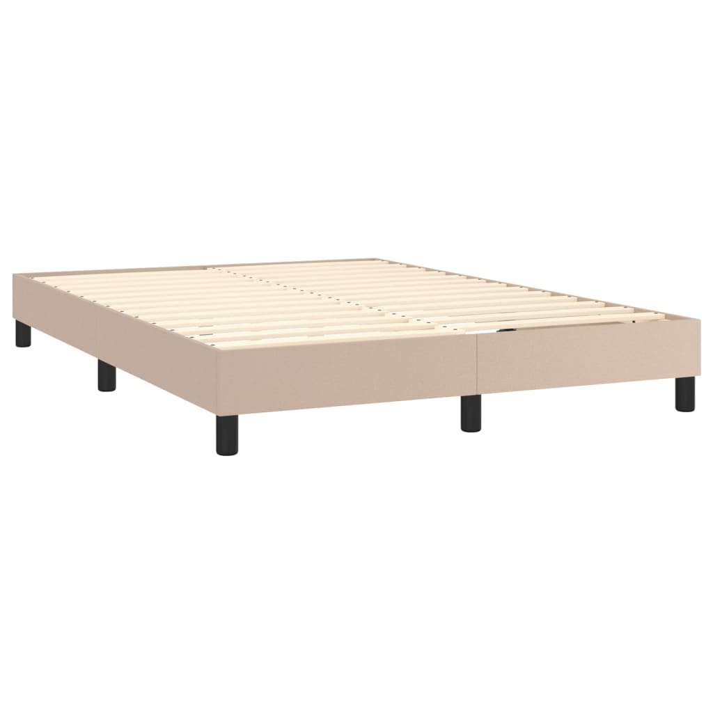 vidaXL Boxspringbett Matratze Cappuccino-Braun 140x200cm Kunstleder