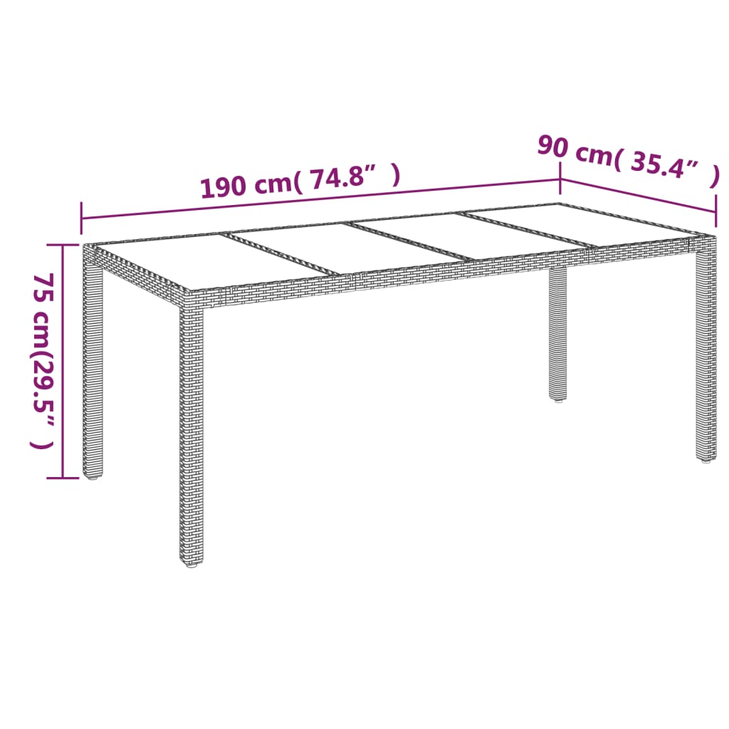 vidaXL 7-tlg. Garten-Essgruppe mit Kissen Grau Poly Rattan