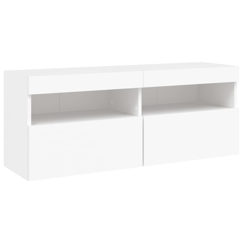 vidaXL TV-Wandschrank mit LED-Leuchten Weiß 100x30x40 cm