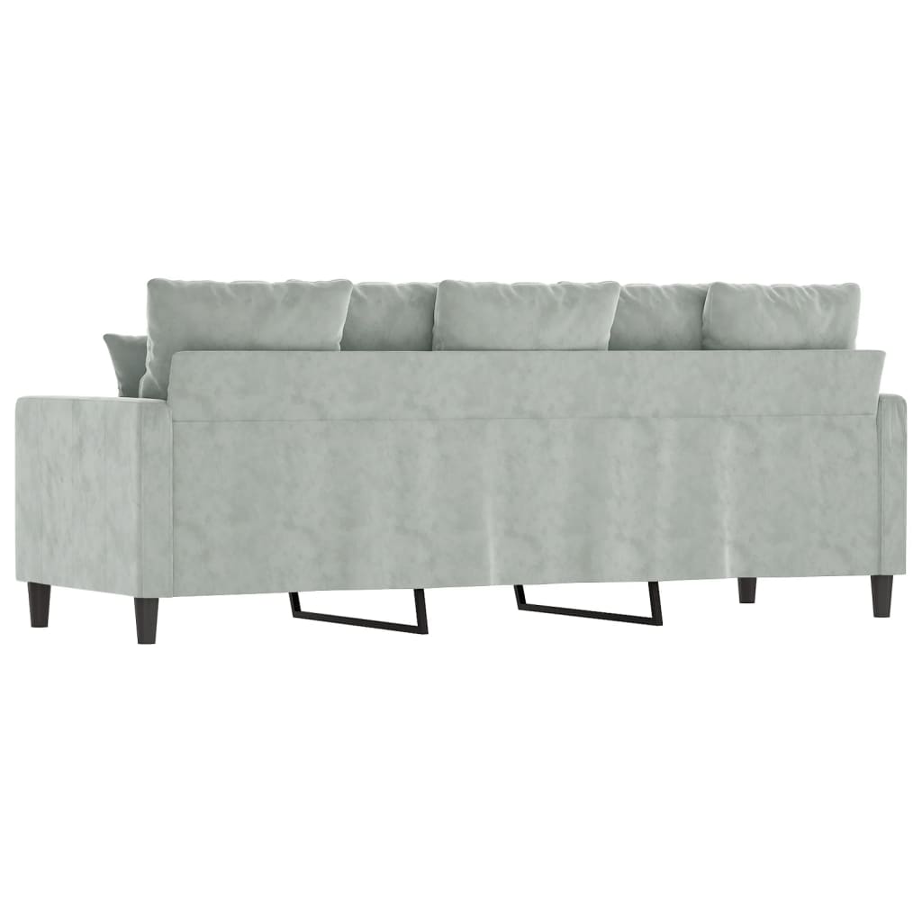 vidaXL 3-Sitzer-Sofa Hellgrau 180 cm Samt