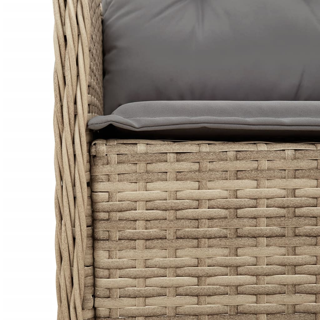 vidaXL 9-tlg. Garten-Essgruppe mit Kissen Beige Poly Rattan