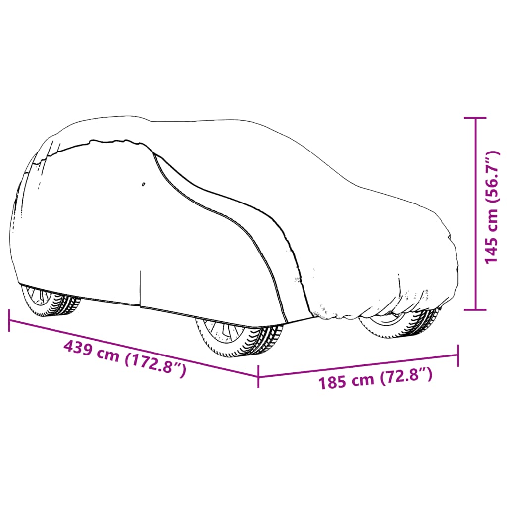 vidaXL Autoabdeckung für SUV mit Schnallenriemen Voll Silbern M