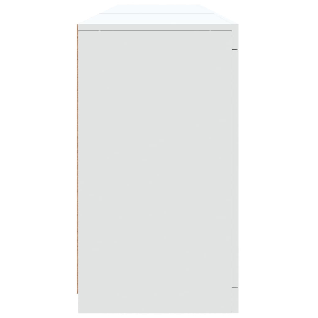 vidaXL Sideboard mit LED-Leuchten Weiß 162x37x67 cm