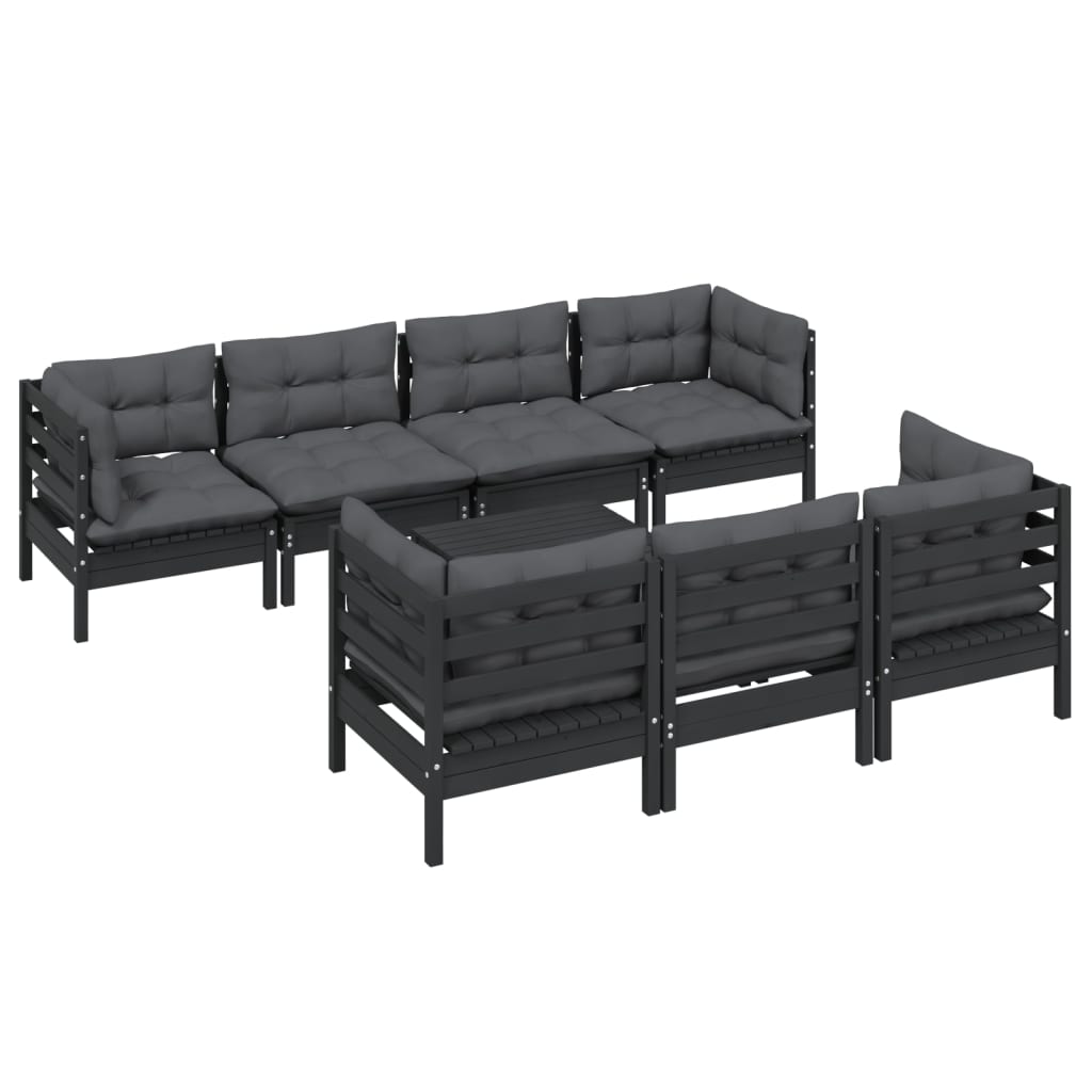 vidaXL 8-tlg. Garten-Lounge-Set mit Kissen Massivholz Kiefer