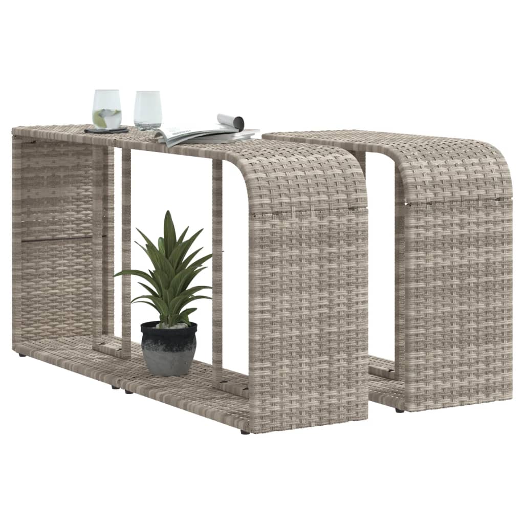 vidaXL Outdoor-Rgale 2 Stk. Hellgrau Poly Rattan