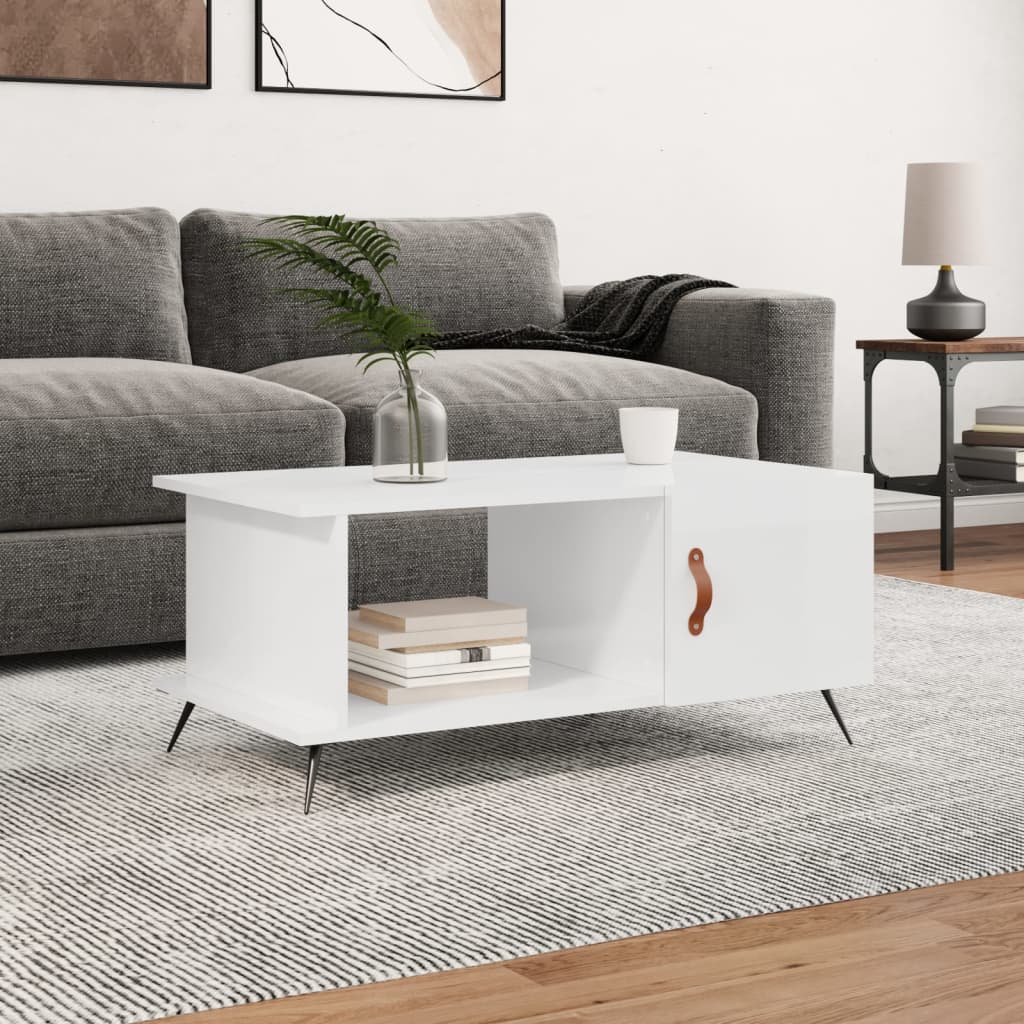 vidaXL Couchtisch Hochglanz-Weiß 90x50x40 cm Holzwerkstoff