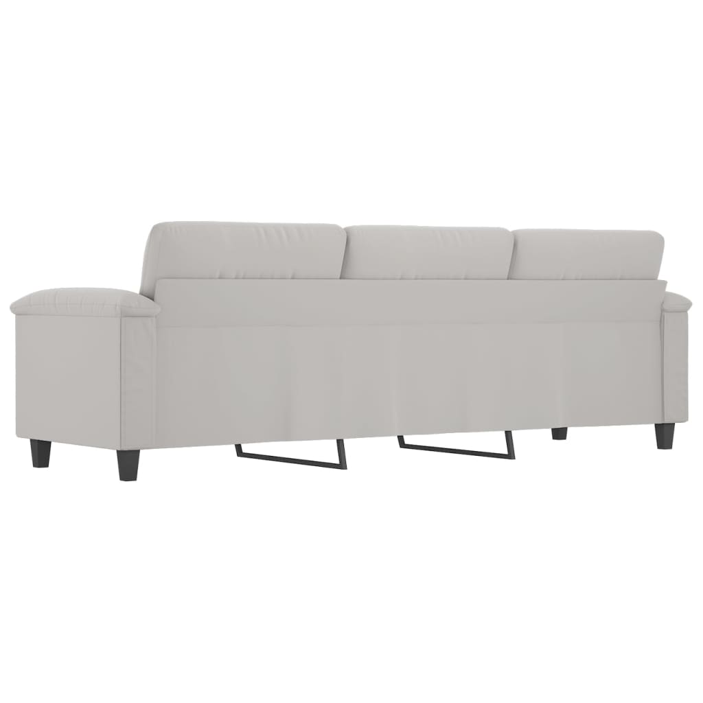 vidaXL 3-Sitzer-Sofa Hellgrau 210 cm Mikrofasergewebe