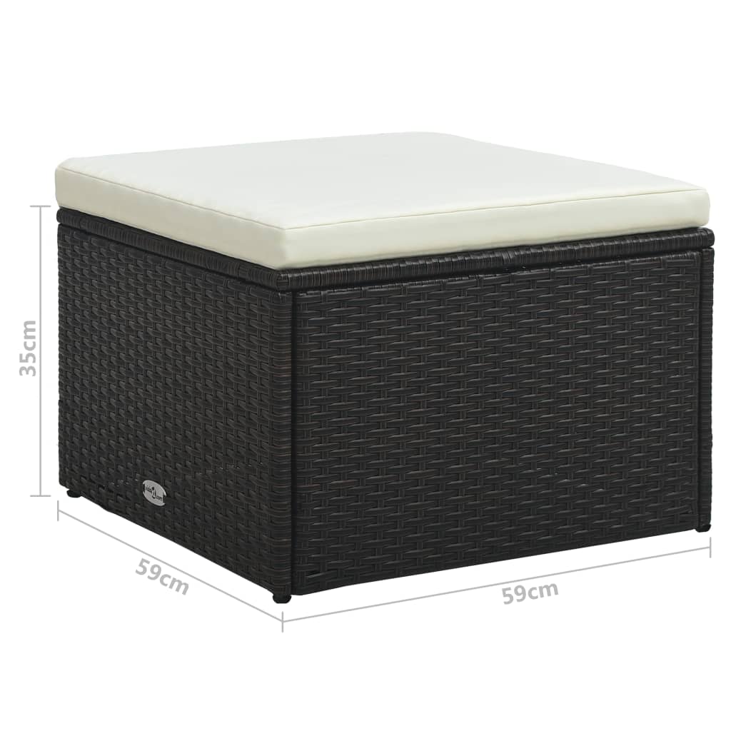 vidaXL 4-tlg. Garten-Lounge-Set mit Kissen Poly-Rattan Braun