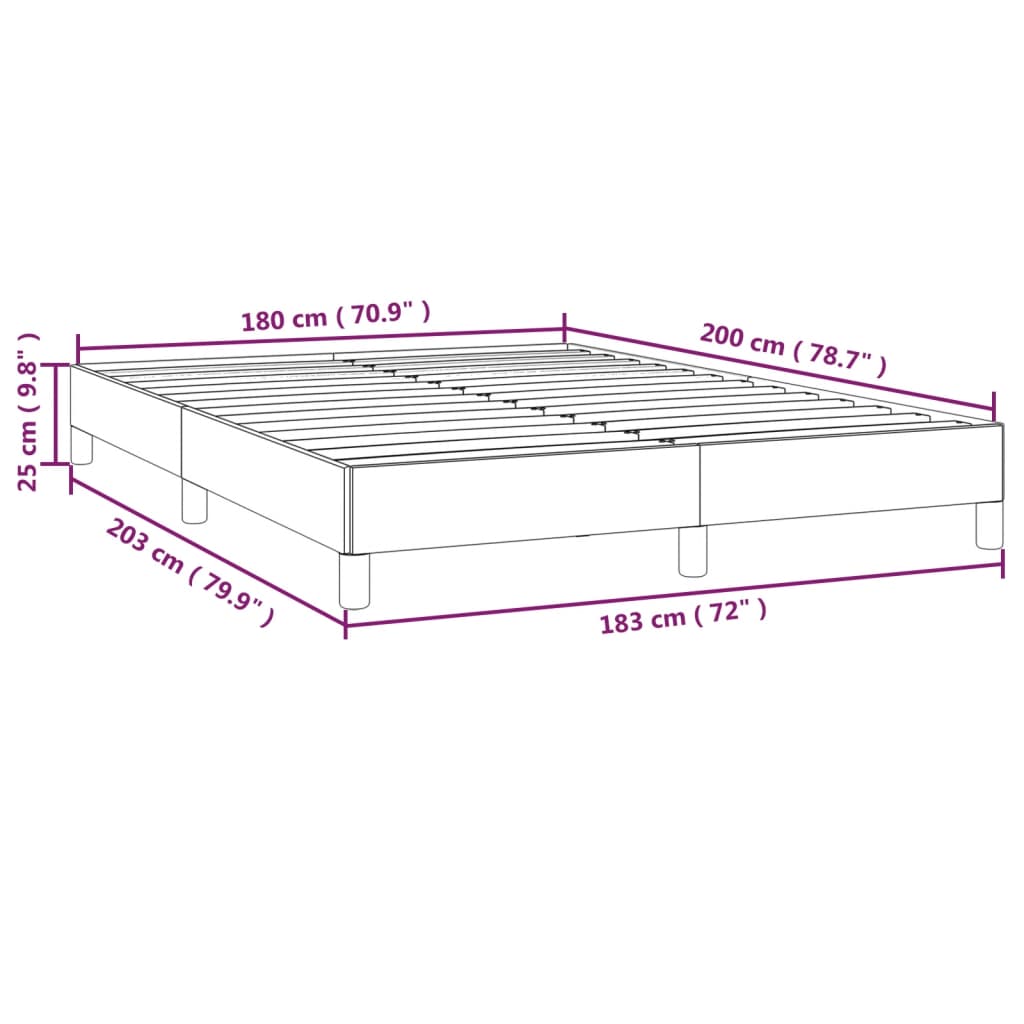 vidaXL Bettgestell Braun 180x200 cm Kunstleder