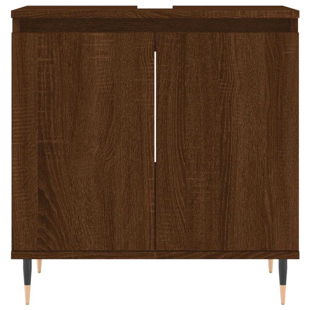 vidaXL Badschrank Braun Eichen-Optik 58x33x60 cm Holzwerkstoff