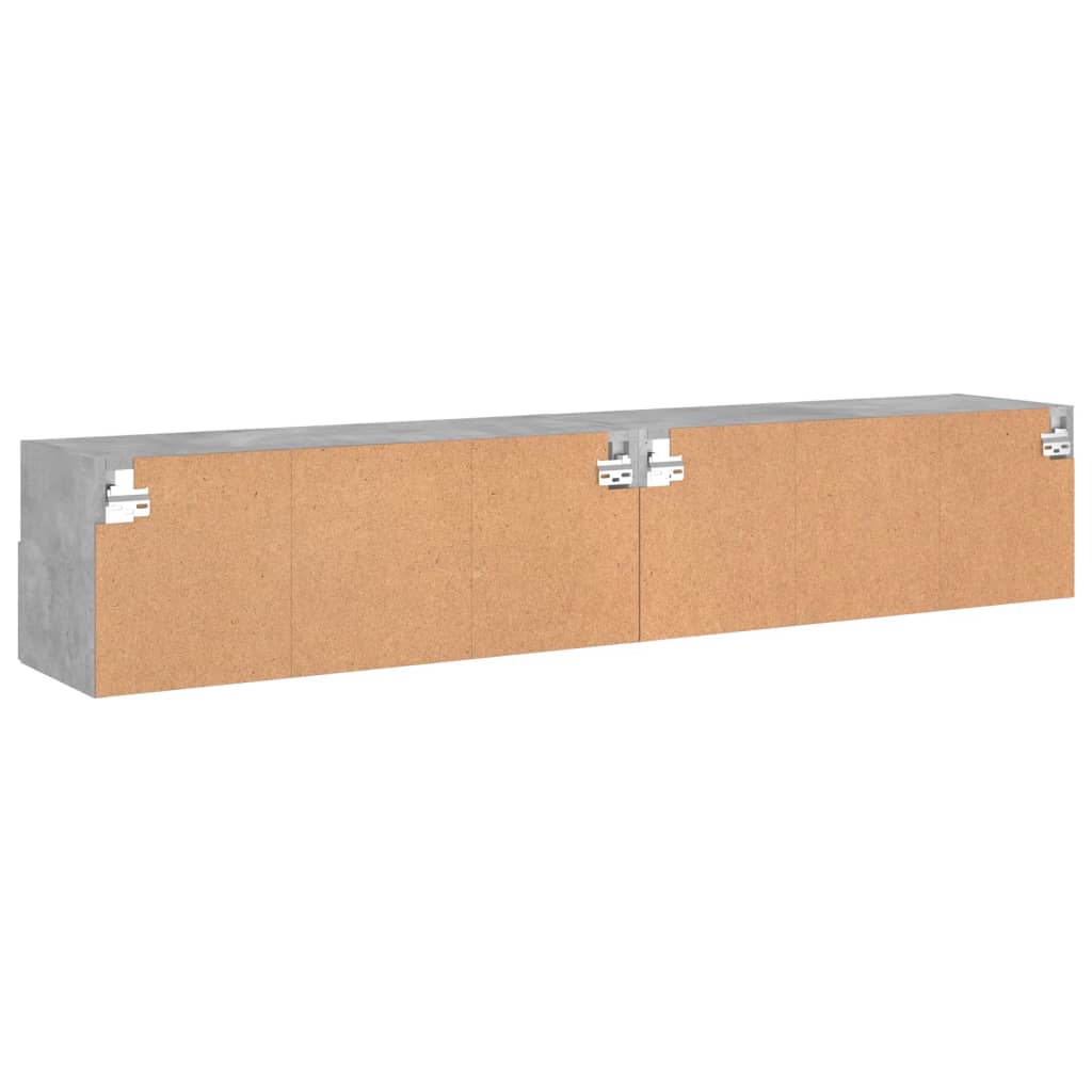 vidaXL TV-Wandschränke 2 Stk. Betongrau 80x30x30 cm Holzwerkstoff