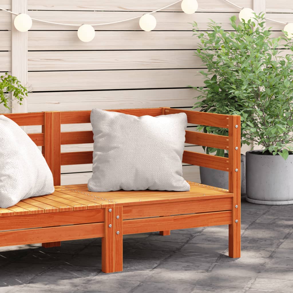 vidaXL Garten-Ecksofa Wachsbraun Massivholz Kiefer