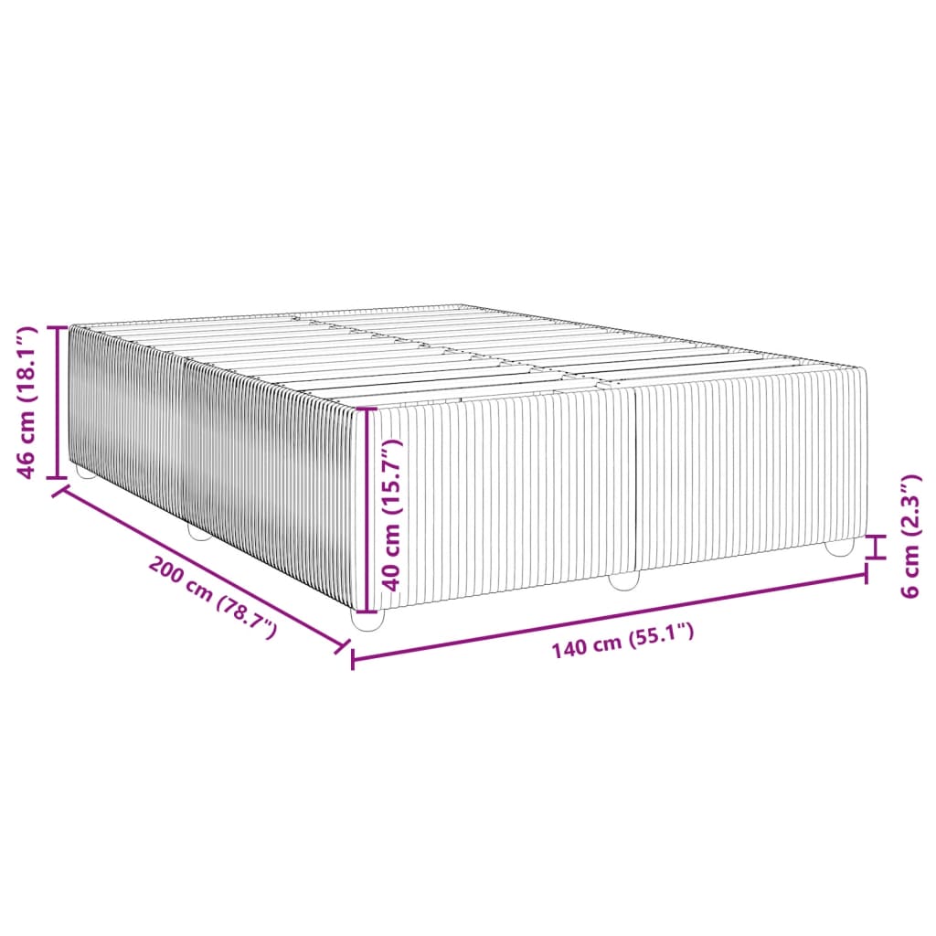 vidaXL Bettgestell ohne Matratze Dunkelbraun 140x200 cm Stoff