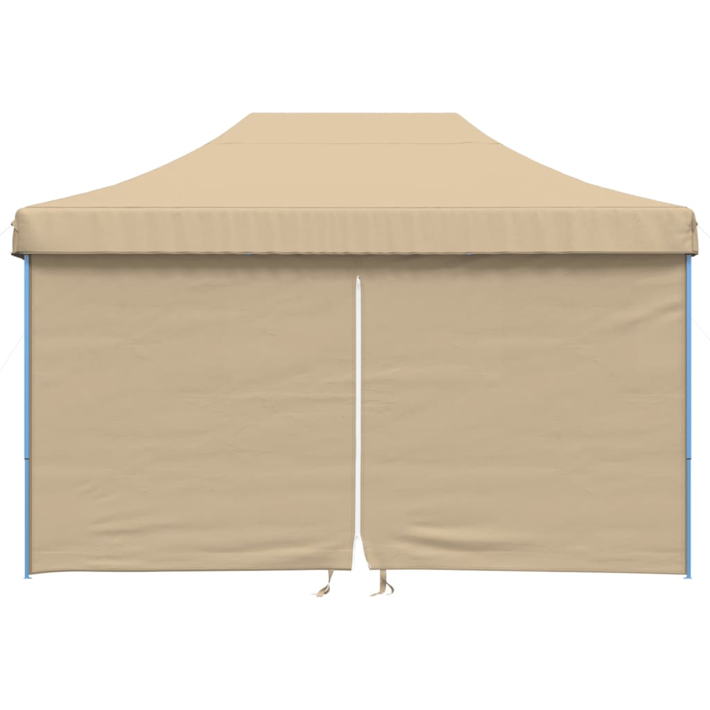 vidaXL Partyzelt Faltbar Pop-Up mit 4 Seitenteilen Beige