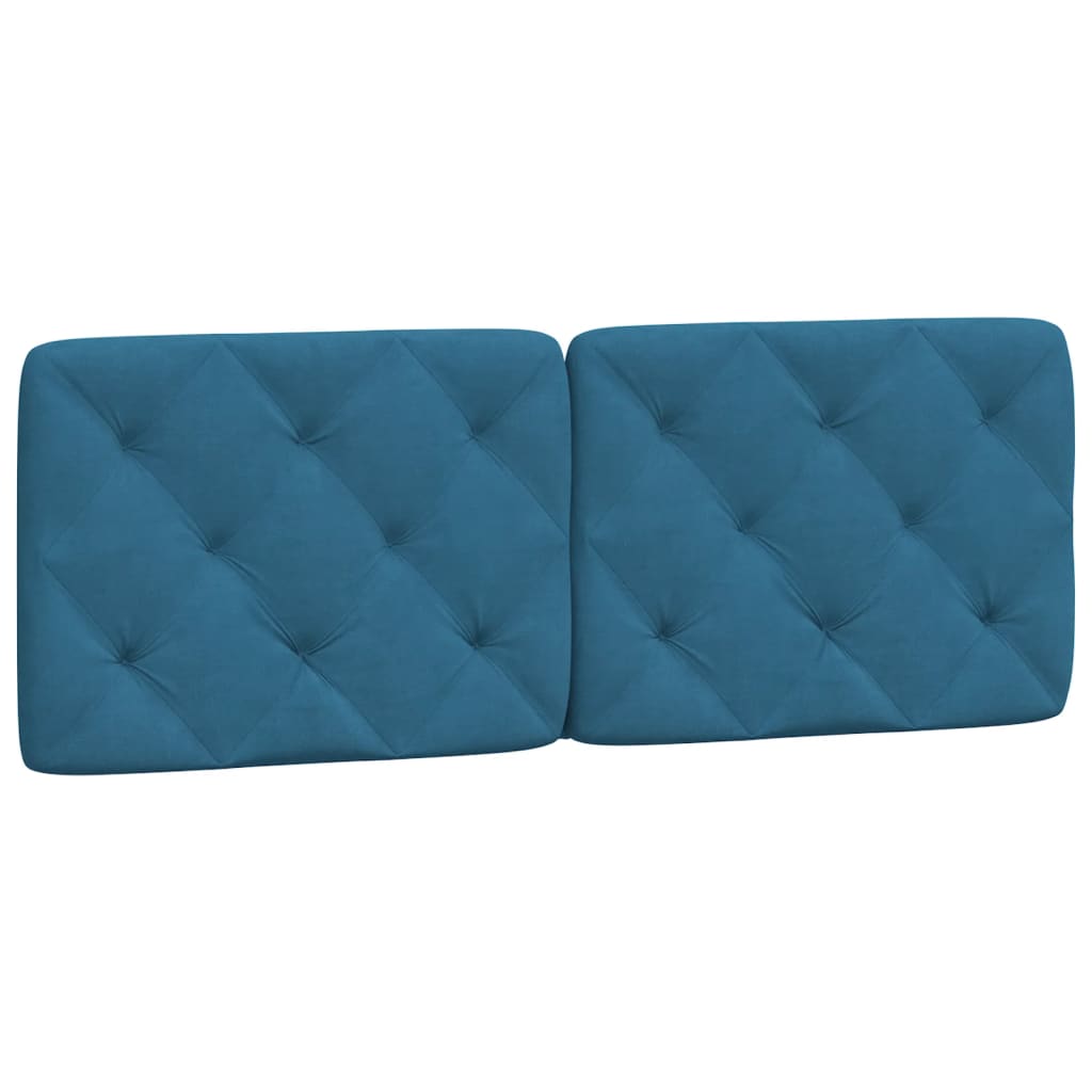 vidaXL Bett mit Matratze Blau 140x190 cm Samt