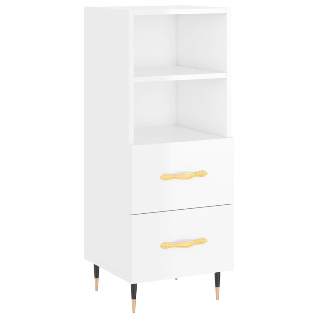 vidaXL Highboard Hochglanz-Weiß 34,5x34x180 cm Holzwerkstoff