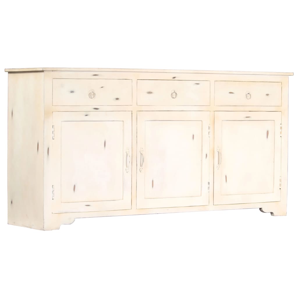 vidaXL Sideboard Weiß 160x40x80 cm Massivholz Mango