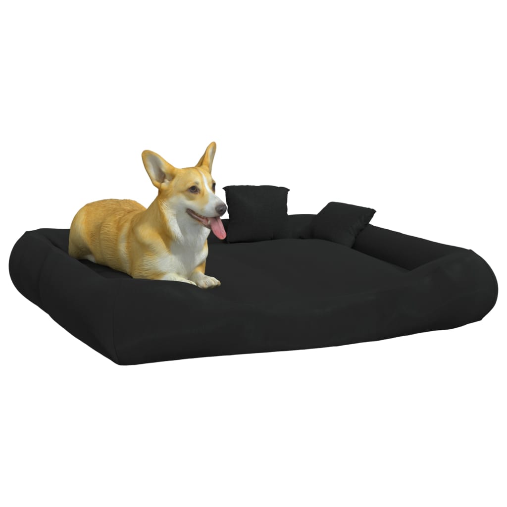 vidaXL Hundebett mit Kissen Schwarz 115x100x20 cm Oxford-Gewebe