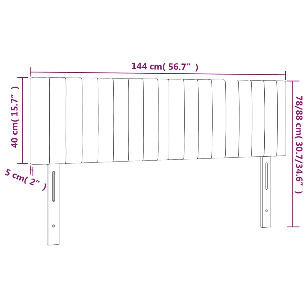 vidaXL Kopfteile 2 Stk. Dunkelgrau 72x5x78/88 cm Stoff