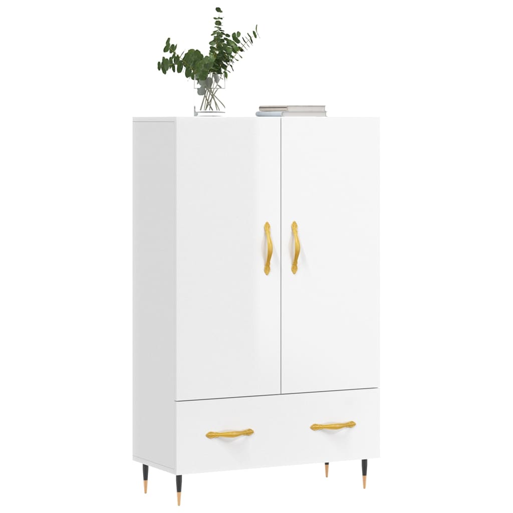 vidaXL Highboard Hochglanz-Weiß 69,5x31x115 cm Holzwerkstoff