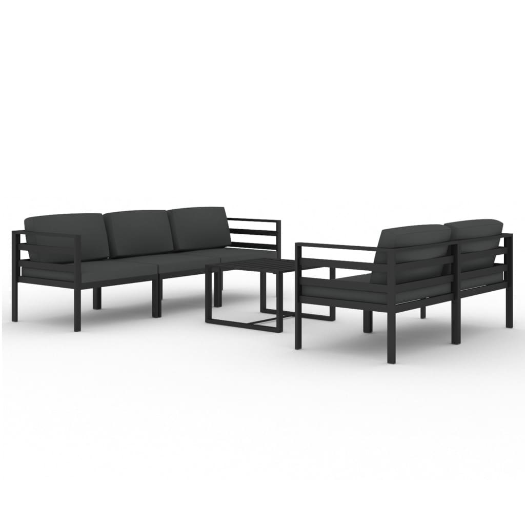 vidaXL 6-tlg. Garten-Lounge-Set mit Kissen Aluminium Anthrazit