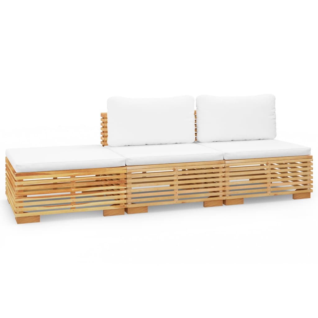 vidaXL 3-tlg. Garten-Lounge-Set mit Kissen Massivholz Teak