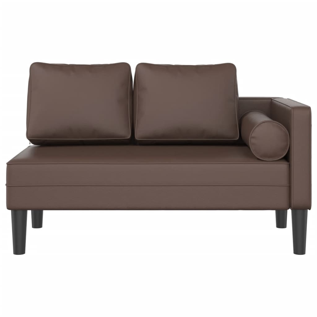 vidaXL Chaiselongue mit Kissen Braun Kunstleder