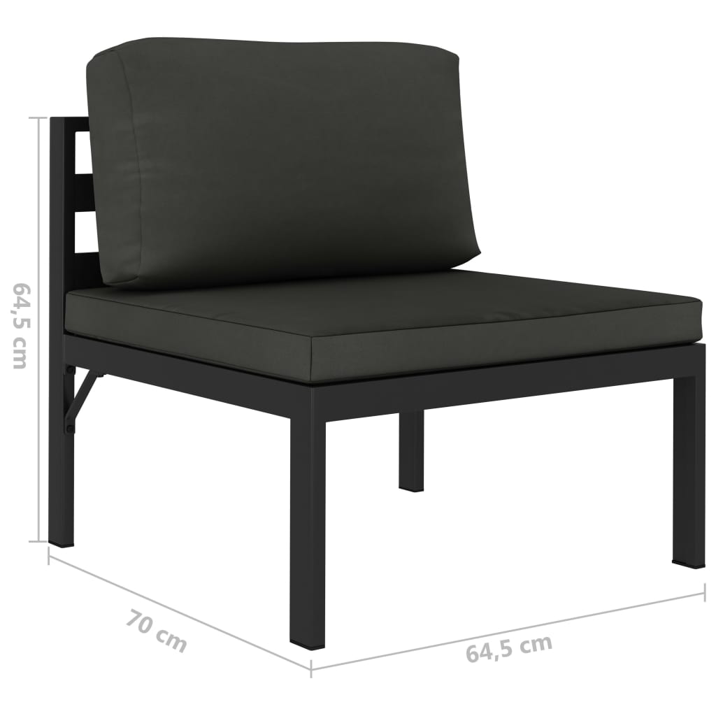 vidaXL 5-tlg. Garten-Lounge-Set mit Kissen Aluminium Anthrazit