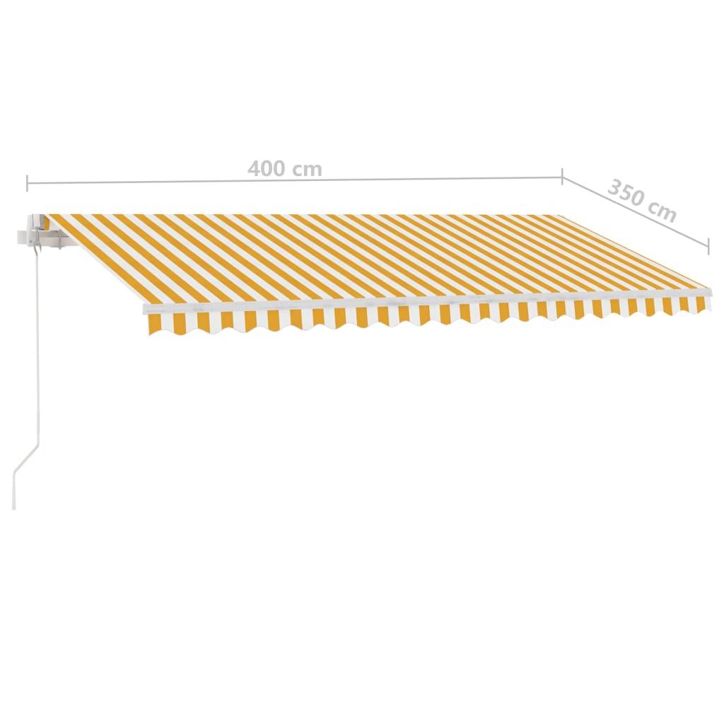 vidaXL Standmarkise Manuell Einziehbar 400x350 cm Gelb/Weiß