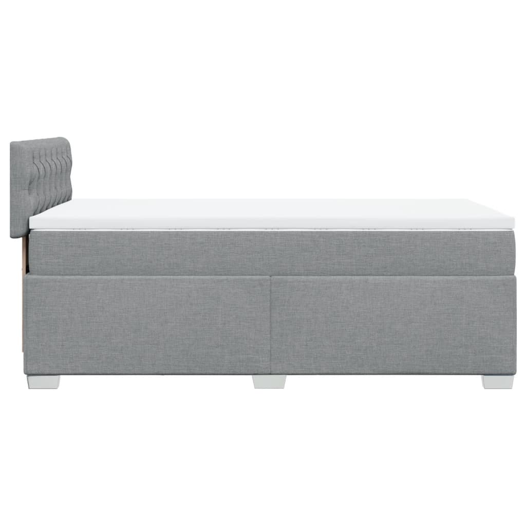 vidaXL Boxspringbett mit Matratze Hellgrau 100x200 cm Stoff