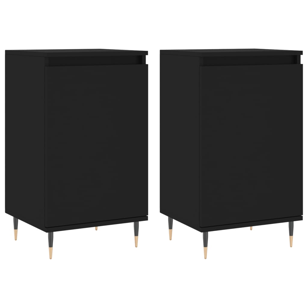 vidaXL Sideboards 2 Stk. Schwarz 40x35x70 cm Holzwerkstoff