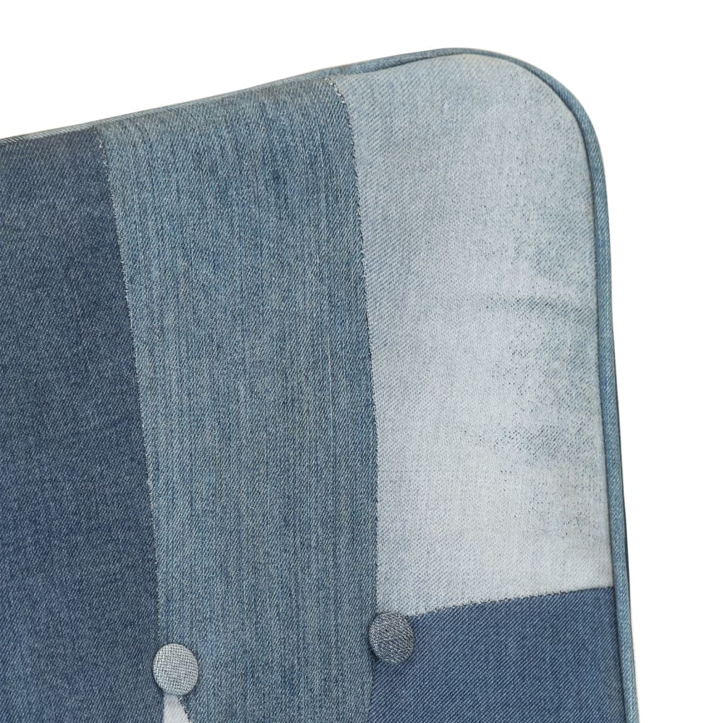 vidaXL Ohrensessel Patchwork Denim Canvas