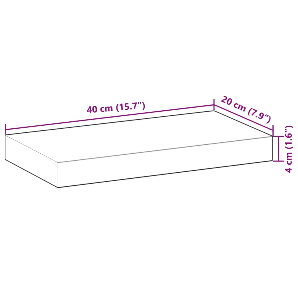 vidaXL Schweberegale 4 Stk. 40x20x4 cm Massivholz Akazie Unbehandelt