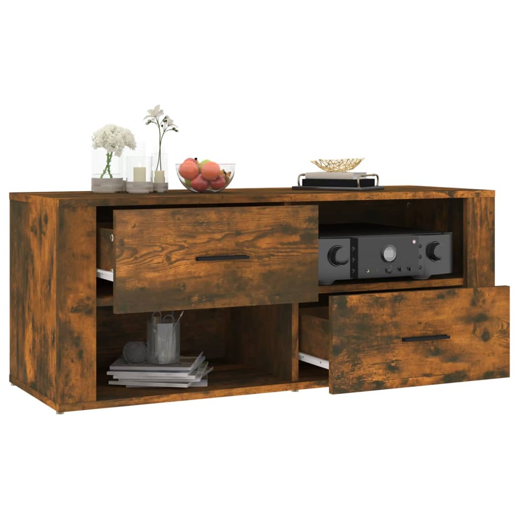 vidaXL TV-Schrank Räuchereiche 100x35x40 cm Holzwerkstoff