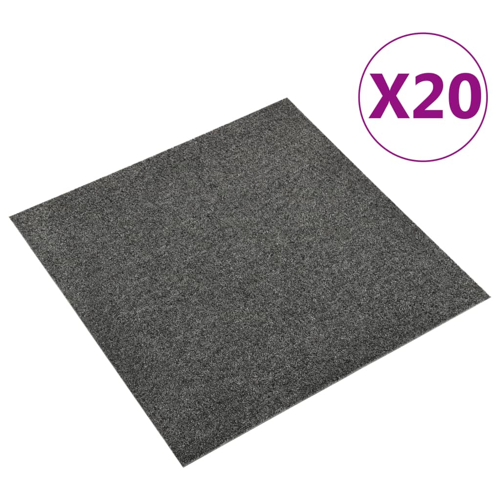 vidaXL Teppichfliesen 20 Stk. 5 m² 50x50 cm Anthrazit